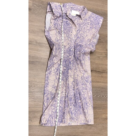 Remain Birger Christensen Purple Abstract Shirt Dress Womens 4 Organic Cotton - Picture 7 of 10